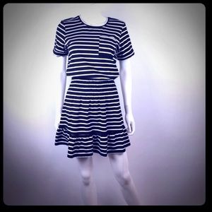 Parker NY Short Sleeve Black & White Striped Dress